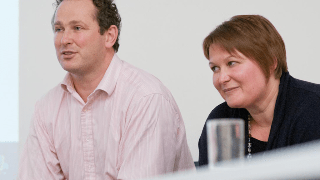 Drew speaking at an event on digital technology and the launch of Office 365 with Perspicuity